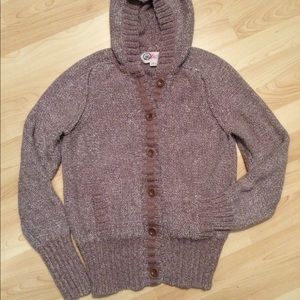 Hooded cardigan sweater